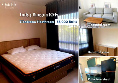 Houses for rent : Indy3 Bangna km.7 | Price 35,000 baht | Beautiful house, nice view, convenient transportation, ready to move in