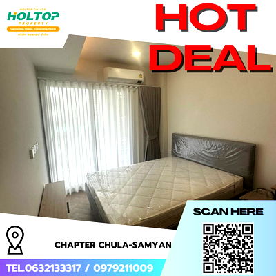 คอนโดให้เช่า : #R7381  🎉 041168 ให้เช่าคอนโด Chapter Chula-Samyan