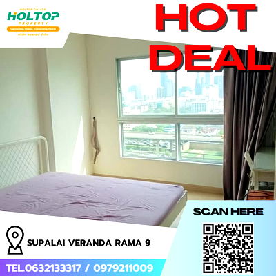 คอนโดให้เช่า : #R7408  🎉 051168 ให้เช่าคอนโด Supalai Veranda Rama 9