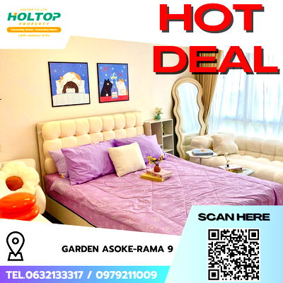 คอนโดให้เช่า : #R7414  🎉 051168 ให้เช่าคอนโด Garden Asoke-Rama 9