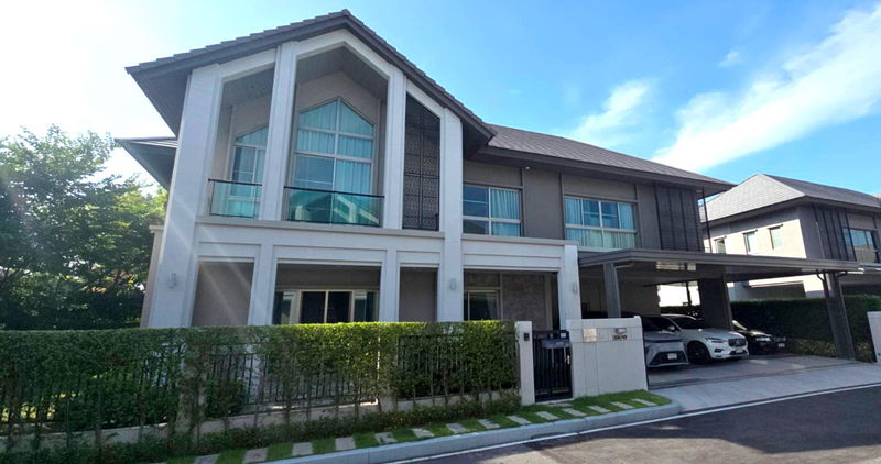 ขายบ้านเดี่ยว : ขายบ้านเปล่า หลังมุมส่วนตัว หันหน้าทิศเหนือ พื้นที่ใช้สอย 442 ตร.ม. ที่ดินกว้าง 117 ตร.วา ใกล้ เดอะมอลล์บางแค เพียง 5 นาที