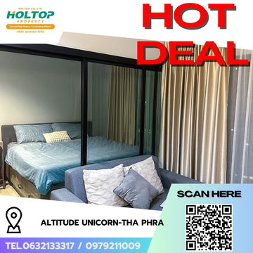 #R7397 🎉 051168 Condo for rent Altitude Unicorn-Tha Phra