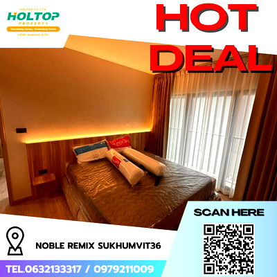 คอนโดให้เช่า : #R7405   🎉 051168 ให้เช่าคอนโด Noble Remix Sukhumvit36