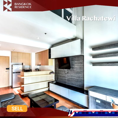 Condos for sale : Villa Rachatewi 🩷 Duplex Unit  1 Bedroom, Fully Furnished 🩷 Near BTS Ratchathewi