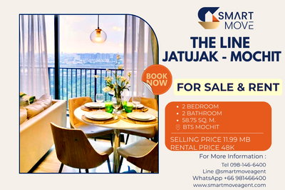 Condos for sale Chatuchak : 🔥 For Sale  !! Chatuchak Park view, high floor 36++!!🔥 Code C20230208467....The Line Jatujak - Mochit, 2 bed, 2 bath, furnished, Special Deal!!