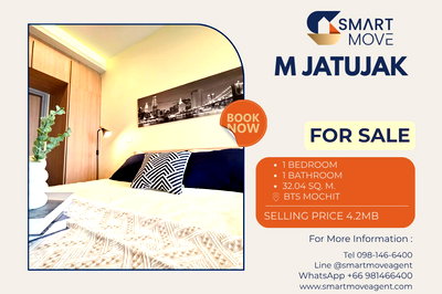 Condos for sale : 🔥 For Sale !! high floor 10++, Pet Friendly !! 🔥 Code C20240200628..........M Jatujak, 1 bedroom, 1 bathroom, furnished, Special Deal!!📣📣