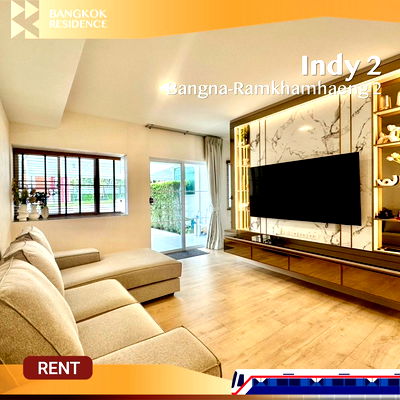 Townhouses for rent Prawet : Indy 2 Bangna-Ramkhamhaeng 2 💫 Brand-new 2-story Scandinavian-style home, fully furnished, near Mega Bangna 🏢 