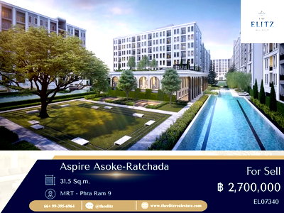 คอนโด MRT พระราม 9 : ✨ ราคาดีสุดในตลาด Aspire Asoke-Ratchada ห้องนี้ของจริง ต้องรีบก่อนหลุดมือ 🎉