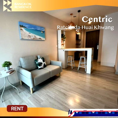 คอนโดให้เช่า :  Centric Ratchada-Huai Khwang 🛋️ ห้องตกแต่งสวย พร้อมเฟอร์นิเจอร์ครบ⭐ ใกล้ MRT ห้วยขวาง 