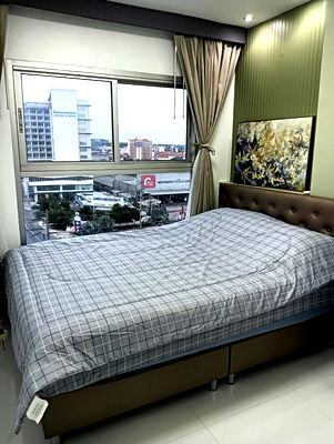 Condos for rent Tesco Lotus South Pattaya : 🔥9th floor | Mountain View | W/M, Fridge, TV, Microwave included🔥