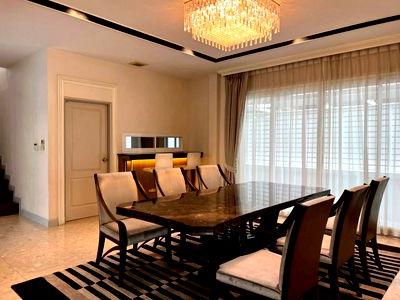 Houses for rent Krungthep Kreetha Road : For rent, for lease, single house, Rama 9, Srinakarin, Grand Bangkok Boulevard Village, cheap price, interested, Line: @951qfbfi