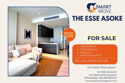Condos for sale Ratchadaphisek Road : 🔥 Sale with tenant !! big size, high floor 24++, 🔥 Code C20240300669..........The Esse Asoke, 1 bedroom, 1 bathroom, furnished, Special Deal!!📣📣