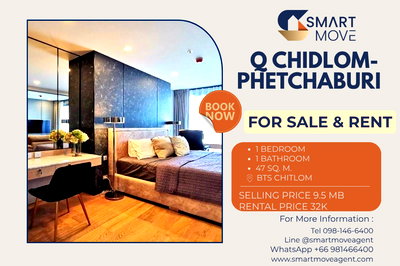 Condos for sale Din Daeng Road : 🔥 For Sale  !! high floor 21++, North Facing !! 🔥 Code C20251000095....Q Chidlom-Phetchaburi, 1 bed, 1 bath, furnished, Special Deal!!