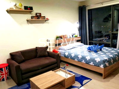 Condos for rent Big C Super Center Ratchadamri : Studio Nice Room Fully furnished Good Location MRT Phra Ram 9  500 m. and CentralPlaza @  Rhythm Asoke
