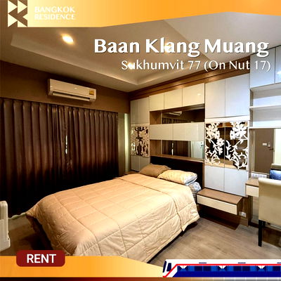 Townhouses for rent Soi On Nut (Sukhumvit 77) : Baan Klang Muang Sukhumvit 77 (On Nut 17) 🛋️ Fully furnished with built-in furniture, ready to move in 💚 Great location, just 1.9 km to BTS On Nut!