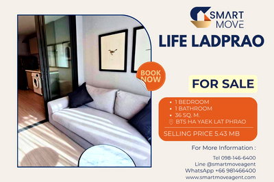 Condos for sale Ratchadaphisek Road :  Sale with tenant !  high floor 28++, rare item, Modern style ! Code C20240400933..Life Ladprao, 1 bed, 1 bath, furnished, Special Deal