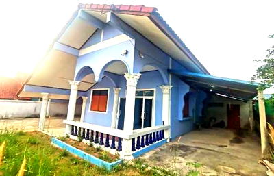 Houses for rent Bo Thong Chonburi : For rent, single house HS076, good location, cheap price, Bo Thong Market, Chonburi, Ing House Village, 180 sq m., 84 sq m, beautiful house.