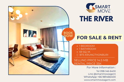 Condos for sale : 🔥 For Sale  !! River View!! high floor 14++, North Facing !! 🔥 Code C20251000090.....The River, 1 bed, 1 bath, furnished,  Special Deal!!