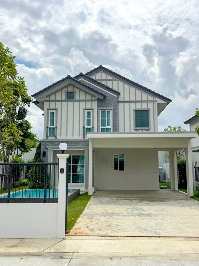 รูป ให้เช่า บ้านเดี่ยว Pool Villa – Villaggio3 ศรีนครินทร์–บางนา บ้านพูลวิลล่า เฟอร์ครบ พร้อมเข้าอยู่ - รูปที่ 2/12