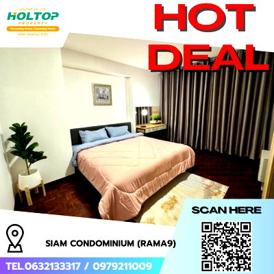 คอนโดให้เช่า : #R7430 🎉 081168  ให้เช่าคอนโด Siam Condominium (Rama9)