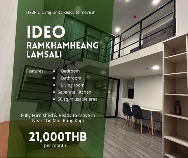 📍🏙️✨ ห้องใหม่ Hybrid เพดานสูง เฟอร์นิเจอร์ เครื่องใช้ไฟฟ้าใหม่ทั้งหมด พร้อมเข้าอยู่ทันที จองด่วน🔥🏙️