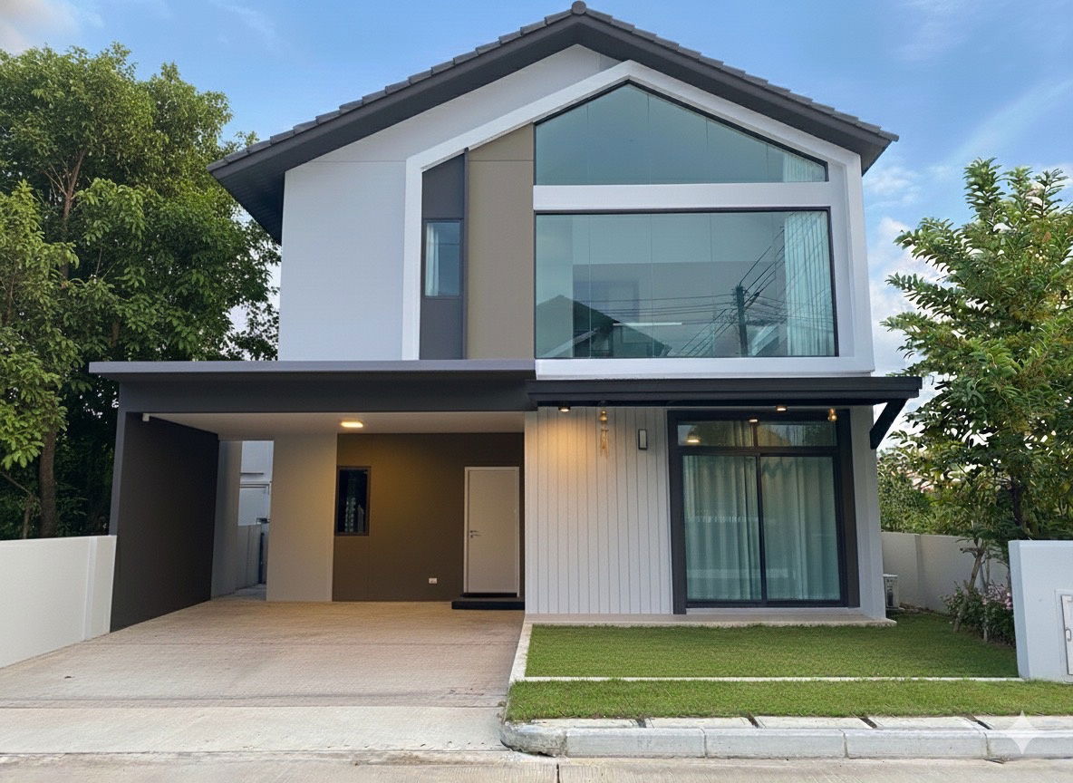 รูป บ้านใหม่มือหนึ่ง ที่ดิน 100 ตารางวา ใกล้สนามบิน มหาวิทยาลัย โรงพยาบาล รถไฟฟ้า ถนนตัดใหม่ จุดขึ้นลงทางด่วน โรงเรียนนานาชาติ {เจ้าของ} ใกล้ถนนใหญ่ - รูปที่ 1/23