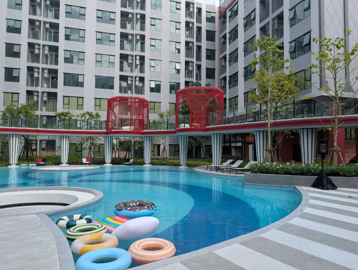 รูป ให้เช่า คอนโดใหม่ 24 ตร.ม. ห้องมุมส่วนตัวสุดๆ ใกล้ ม.ธรรมศาสตร์รังสิต 🔥พร้อมอยู่ 2026🔥Kave Wonderland เฟอร์นิเจอร์เครื่องใช้ไฟฟ้าใหม่ครบ - รูปที่ 1/8