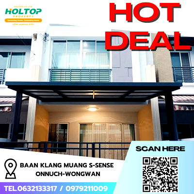 Townhouses for rent Ladkrabang Road Road : #R7470 🎉 101168 House for rent Baan Klang Muang S-Sense Onnuch-Wongwan