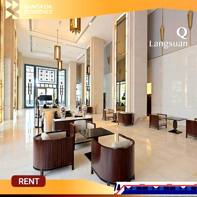 Condos for rent : Q Langsuan 💎 High-floor unit, Fully furnished, prime Langsuan location ⭐ Just steps from BTS  Chidlom 