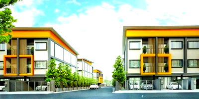 Townhouses for rent Nonthaburi : MRT Samakkhi 900m.Premruthai Market 300m. Townhome for rent 3-storey 276sq.m. 23sq.wa. Chonlaprathan