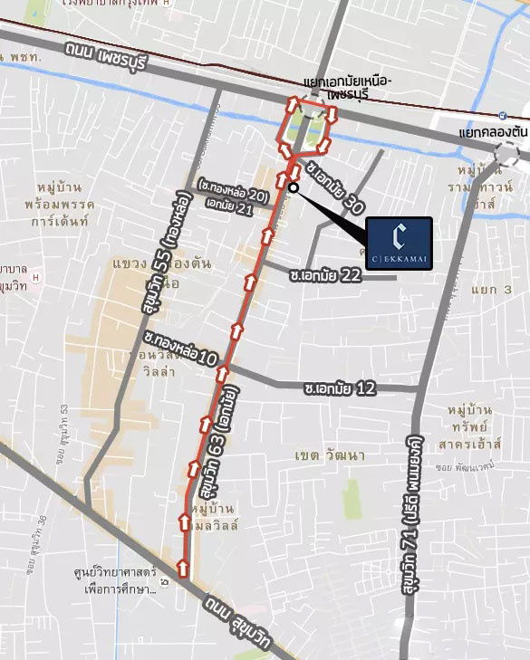 รูป 🚩 ขายขาดทุน คอนโด ซี เอกมัย ชั้น 42 ห้องสวย สไตล์ลอฟท์ 2 ชั้น พื้นที่ใช้สอย 44 ตารางเมตร - รูปที่ 63/65