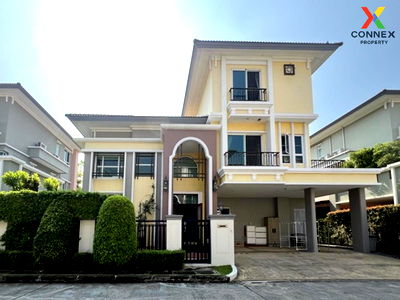 Houses for sale Prasert Manukit Road : Luxury 3-storey detached house for sale, Grand Bangkok Boulevard, Ram Intra, area 95 sq m, 5 bedrooms, good condition, beautifully decorated, ready to move in, near the Pink Line - Expressway CX-136228 ✅ Live chat with us ADD LINE @connexproperty ✅ 