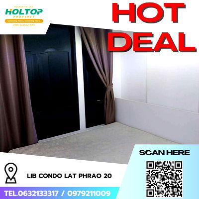 คอนโดให้เช่า : #R7467 🎉 101168 ให้เช่าคอนโด LIB Condo Lat Phrao 20