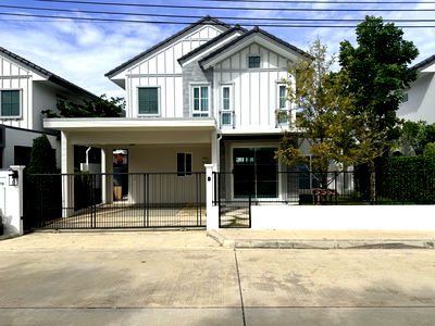 บ้านเดี่ยวให้เช่า : ให้ เช่าบ้านเดี่ยววิลลาจจิโอ 3 ศรีนครินทร์-บางนา ซ.พัฒนา 2 บางแก้ว 57.5ตรว 2ชั้น 5นอน 3น้ำ  ใกล้เมกาบางนา-BTS สายสีเหลือง