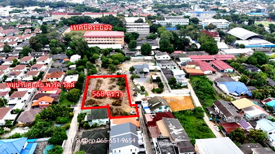 Land for sale Star Night Bazaar Rayong  : Land for Sale  Filled and Ready to Build, 568 sq.wha,Near Rayong Technical College and 7-Eleven (400 m), Paknam, Rayong
