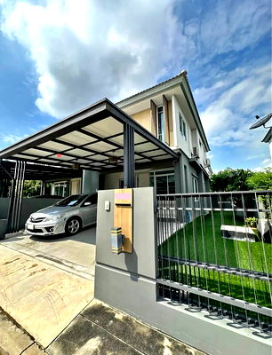 Twin houses for rent Bang Kruai Nonthaburi : Detached House, Inizio Village 3, Pinklao-Wongwaen, beautiful house with furniture