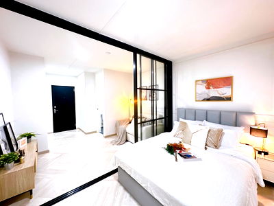 คอนโด เขตห้วยขวาง : MyMay111125  ขายถูก I House Laguna พระราม9-RCA ห้องสวย ทำใหม่กั้นห้อง วิวสวน  .