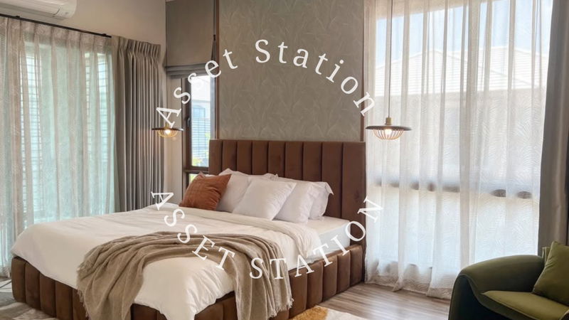 Houses for rent : Single house for rent, Burasiri Krungthep Kreetha, corner house, private