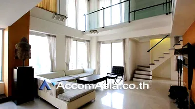 คอนโดให้เช่า : 🔼🔽 AccomA 📩 Duplex Condo,Double High Ceiling 3 BR Condominium @Langsuan Ville (2000404)