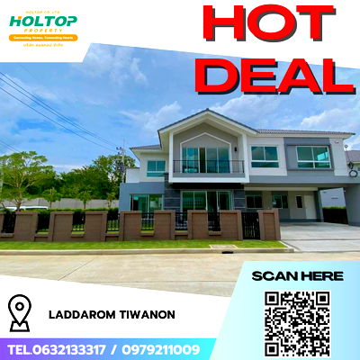 เช่าบ้านเดี่ยว เมืองปทุมธานี ปทุมธานี : #R7517 🎉 111168 ให้เช่าบ้าน Laddarom Tiwanon 