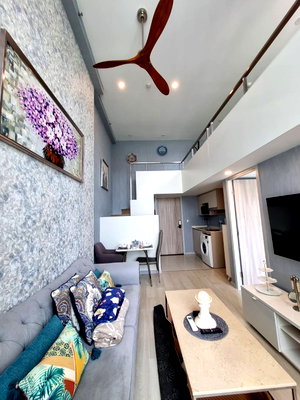 คอนโดให้เช่า : ให้เช่า Knightsbridge Prime สาทร duplex 1นอน 1ห้องทำงาน 44ตรม. เฟอร์ครบ 32,000 บาท