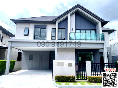 Houses for rent Bang Kruai Nonthaburi : Single house for rent, corner plot, Bangkok Boulevard Rama 5, size 4 bedrooms