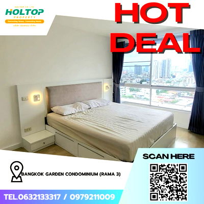 เช่าคอนโด โรงเรียนนานาชาติคิงส์คอลเลจกรุงเทพ : #Z3137💥 121168 🔥ให้เช่าคอนโด Bangkok Garden Condominium (Rama 3)