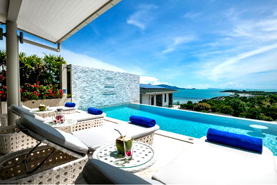 Houses for rent Ko Samui Surat Thani : [920121063-122] Spectacular luxury sea view villa with access to private beach