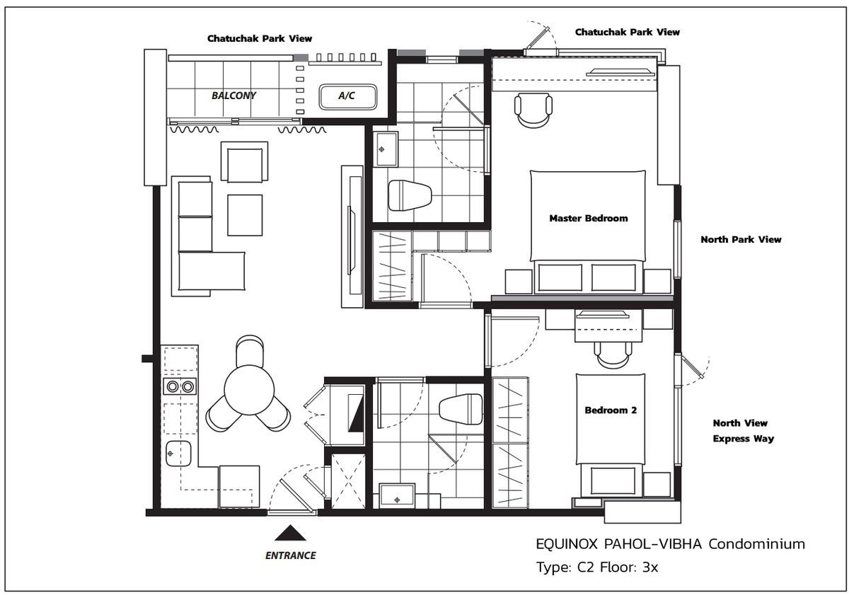 picture High floor, corner unit, Chatuchak view, east-facing headboard, Equinox - 26/26