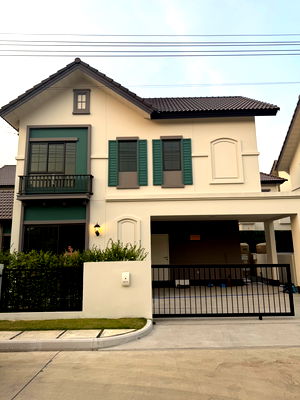 Houses for rent Bang Kruai Nonthaburi : House for rent, Anasiri Salaya-Pinklao, beautiful detached house, modern style, quiet atmosphere, suitable for families who want privacy.