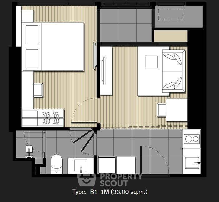 รูป คอนโด 1-ห้องนอน ที่ ไอดีโอ โมบิ อโศก ใกล้ MRT เพชรบุรี (ID 373050) - รูปที่ 6/8