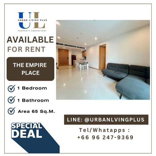( UL2511141 ) Tel/Line 096-2479369 , ให้เช่า ดิ เอ็มไพร์ เพลส สาทร, 1 ห้องนอน 1 ห้องน้ำ 65 ตร.ม. พร้อมอยู่ ห้องหายาก✨