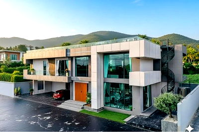 Houses for sale วิทยาลัยเทคโนโลยีพณิชยการ สัตหีบ : [920471017-356] Luxury 5-Bedroom Pool Villas Near Thung Klom - Tan Man