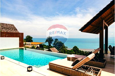 เช่าบ้านเดี่ยว เกาะสมุย สุราษฎร์ธานี : [920121001-2952] Panoramic 3BR Sea-View Villa in Bang Por, North Samui
